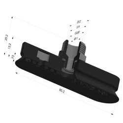 Oblong Suction Cup Series 4OF 85x23mm M38