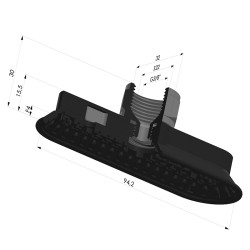 4OF Series Oblong Suction Cup 94x32mm F38