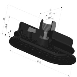 Oblong Suction Cup 1.5 Bellows Series 4R 81.5x41.7 mm
