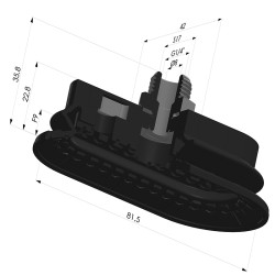 Oblong Suction Cup 1.5 Bellows Series 4R 81.5x41.7 mm