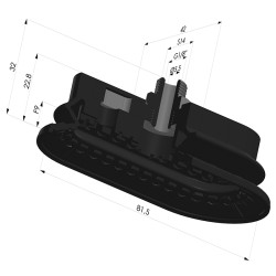Oblong Suction Cup 1.5 Bellows Series 4R 81.5x41.7 mm