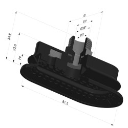 Oblong Suction Cup 1.5 Bellows Series 4R 81.5x41.7 mm
