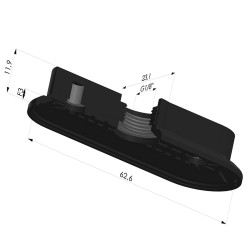Oblong Suction Cup Series 4RP, 64x24 mm