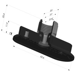 Oblong Suction Cup Series 4RP 63x23MM