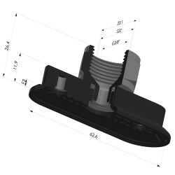 Oblong Suction Cup Series 4RP 63x23MM