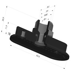 Oblong Suction Cup Series 4RP 63x23MM