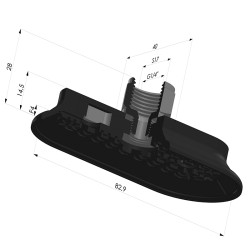 Oblong Suction Cup Series 4RP 83x40MM
