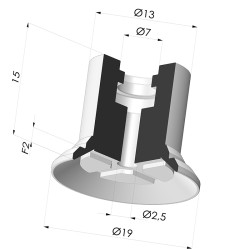 Flat Suction Cup Series 7 Ø 19MM