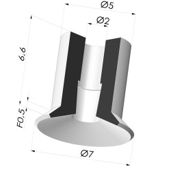 Flat Suction Cup Series 5 Ø 7MM