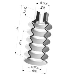 5.5 Bellows Suction Cup Series 8 Ø 31MM