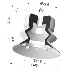 1.5 Bellows Suction Cup Series 81SB Ø 40MM