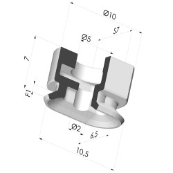 Oblong Suction Cup Series 4V 10.5x6.5MM