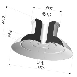 Flat Suction Cup Series 7 Ø 75MM