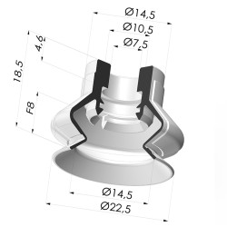 1.5 Bellows Suction Cup Series 8SP Ø 20MM