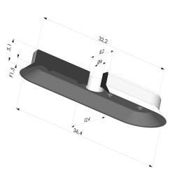 Oblong Suction Cup Series 4V 36x12MM