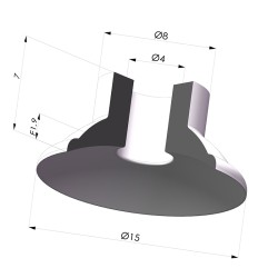 Flat Suction Cup Series 5 Ø 15MM