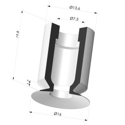 Flat Suction Cup Series 7 Ø 16MM