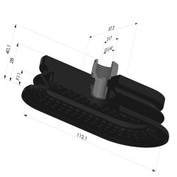 Oblong Suction Cup 1.5 Bellows Series 4R 112x57.3 mm