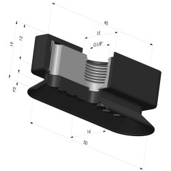 Oblong Suction Cup Series 4RP 50x16MM