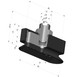 Oblong Suction Cup Series 4RP 50x16MM