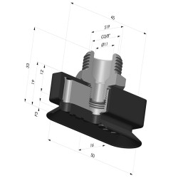 Oblong Suction Cup Series 4RP 50x16MM