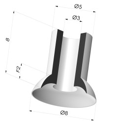 Flat Suction Cup Series 5, Ø 8 mm