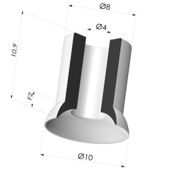Flat Suction Cup Series 5, Ø 10.9 mm