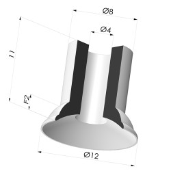 Flat Suction Cup Series 5, Ø 12 mm