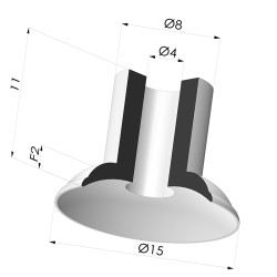 Flat Suction Cup Series 5, Ø 15 mm