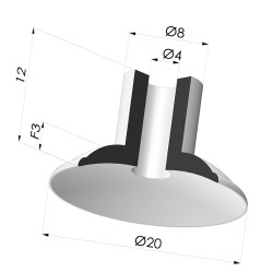 Flat Suction Cup Series 5, Ø 20 mm