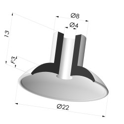 Flat Suction Cup Series 5, Ø 22 mm