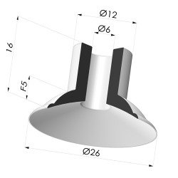 Flat Suction Cup Series 5, Ø 26 mm