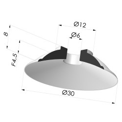 Flat Suction Cup Series 5, Ø 30 mm