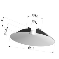 Flat Suction Cup Series 5, Ø 35 mm