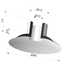 Flat Suction Cup Series 5, Ø 40 mm