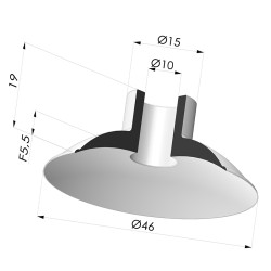 Flat Suction Cup Series 5, Ø 46 mm