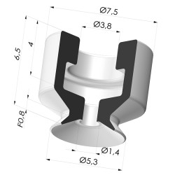 Flat suction cup series PFG Ø 5.3 mm