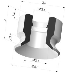 Flat suction cup series PFG Ø 5.3 mm