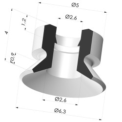 Flat suction cup series PFG Ø 6.3 mm