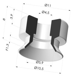 Flat suction cup series PFG Ø 10.5 mm