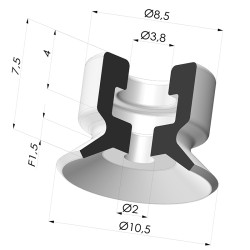 Flat suction cup series PFG Ø 10.5 mm