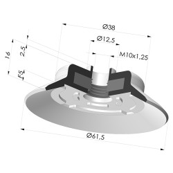 Flat suction cup series PFG, Ø 61.5 mm