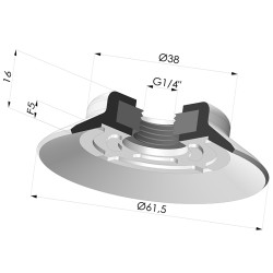 Flat suction cup series PFG, Ø 61.5 mm