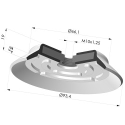 Flat suction cup series PFG, Ø 93.4 mm