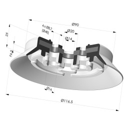 Flat suction cup series PFG Ø 116.5 mm