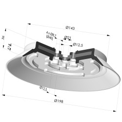 Flat suction cup series PFG, Ø 198 mm
