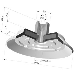 Flat suction cup series PFTF, Ø 93.4 mm