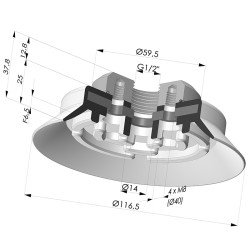 Flat suction cup series PFTF, Ø 116.5 mm