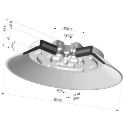Flat suction cup series PFTF, Ø 225 mm