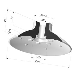 Flat Suction Cup Series VPC, Ø 60 mm
